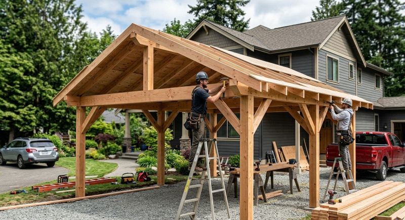 Wood Carport Installation
