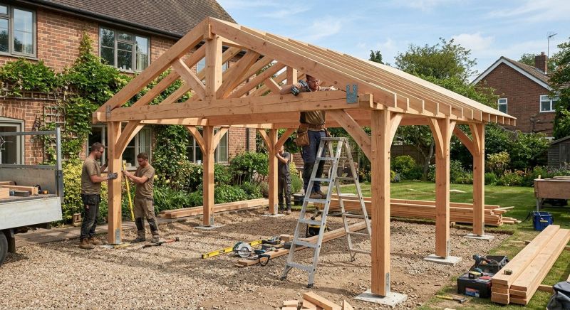 Wood Carport Installation